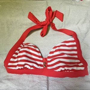 Tommy Hilfiger Orange Striped Sailor Bikini Top